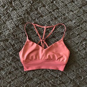 Alo Longline Sports Bra in Rosewood/Glossy